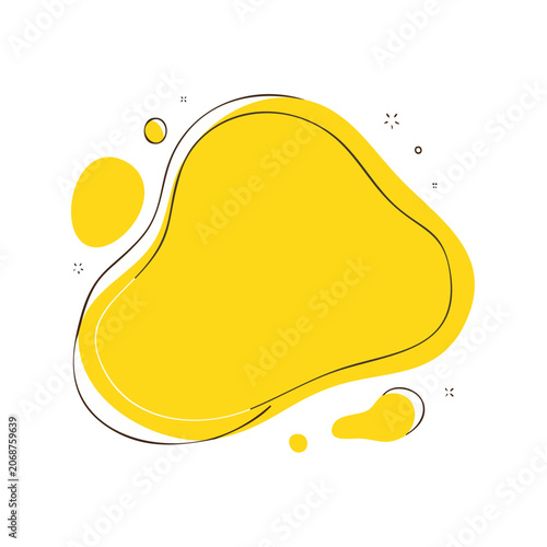 Yellow abstract organic blob vector illustration