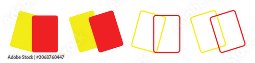 Canvas Print Yellow and red cards vector icon set for soccer and sports referee