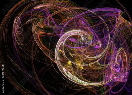 Fractal colored abstract on black background