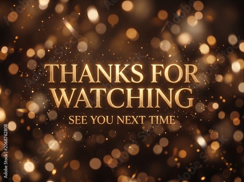 festive gold thanks watching outro card modern video end screen light flares
