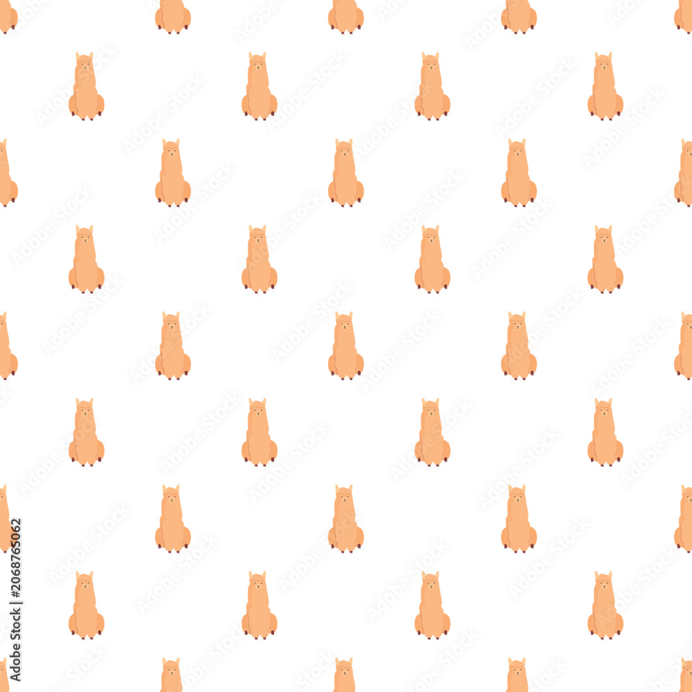 Fototapeta premium Orange alpaca characters creating an adorable repeating animal background design