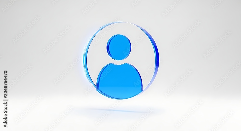 Obraz premium Blue silhouette icon of a person.
