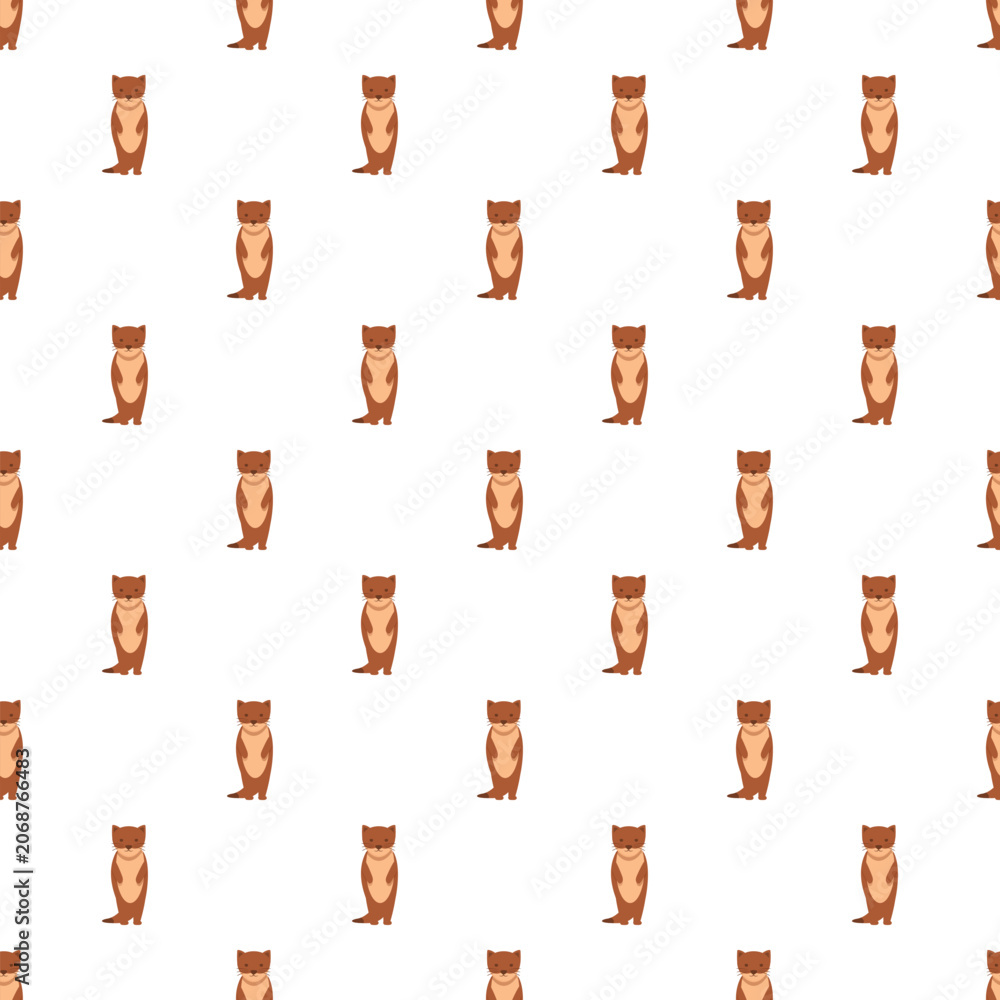 Fototapeta premium Repeating minks creating a brown wildlife animal background pattern