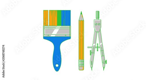 Art and Design Tools Set Illustration