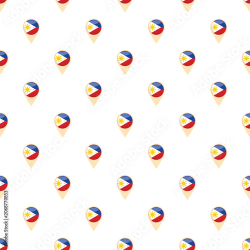 Philippines flag map pins creating a continuous country navigation pattern