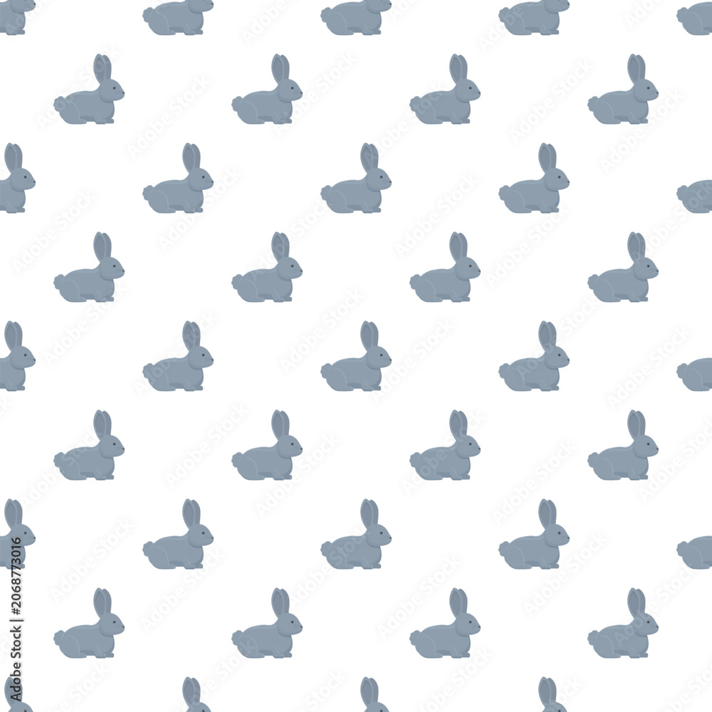 Fototapeta premium Adorable bunny characters forming a repetitive flat vector illustration for textile or wallpaper