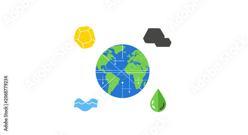 Earth Resources, Elements, and Global Environment Concept