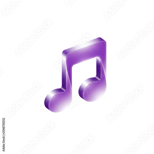 Purple 3d Music Note Symbol Graphic