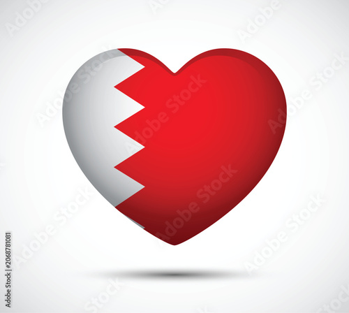 Colorful Heart Shape with Bahrain Flag Design for Love and National Pride