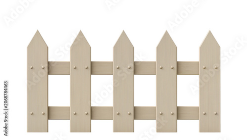 Bild auf Leinwand Beige picket fence section with pointed tops