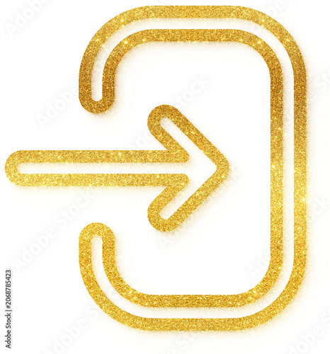 фотографія Login sign in icon with gold glitter stroke outline for sign in enter access acc