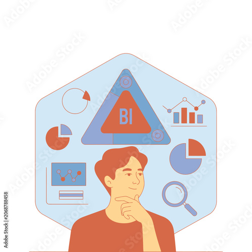 Business intelligence data analysis and market research concept