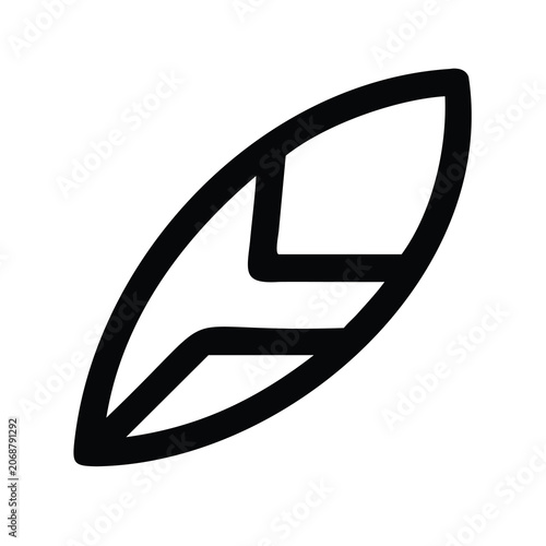 Modern abstract leaf with geometric design - Clean vector illustration of a stylized leaf featuring sharp geometric patterns inside, minimalist and sleek design.