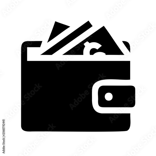 Wallet with cash and cards inside - Black flat icon of open wallet showing money and credit cards inside it