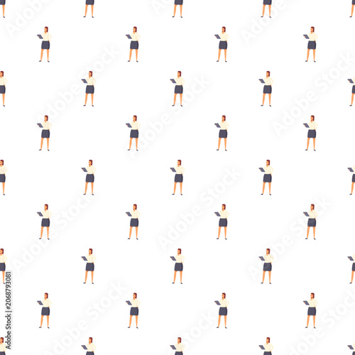Canvastavla Business woman pattern holding a clipboard, symbolizing professionalism and repe
