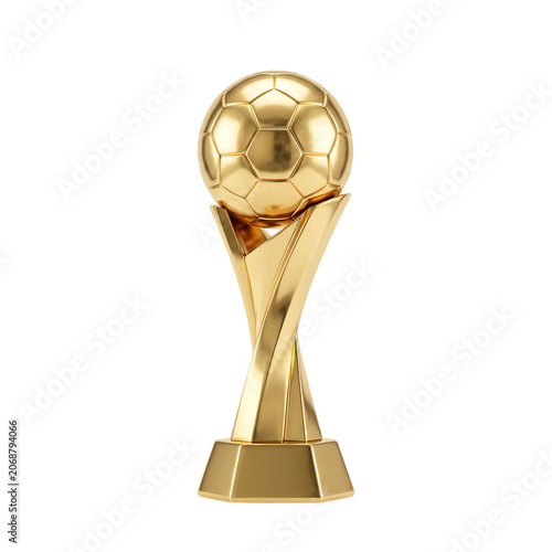 Golden Soccer Ball Trophy Isolated Transparent