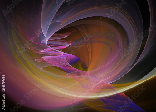 Fractal colored abstract on black background