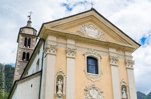 The Church of San Secondo in Ludiano, a picturesque hamlet of Serravalle in the Canton of Ticino, Switzerland