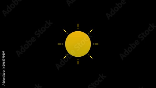 Weather Icon Animation Loop in 4K – Modern Climate UI Stock Video Asset