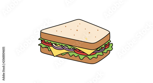 Delicious sandwich with cheese lettuce.