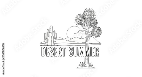 Desert Summer Graphic Illustration Design.