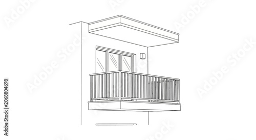 Detailed drawing of a balcony.