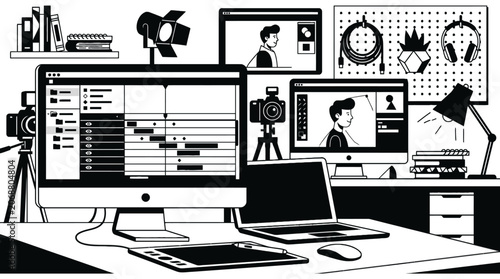 Computer and video editing software interface.