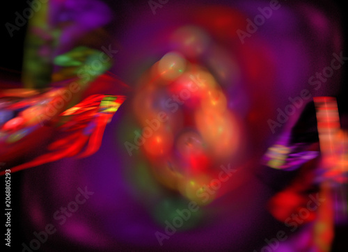 Fractal colored abstract on black background