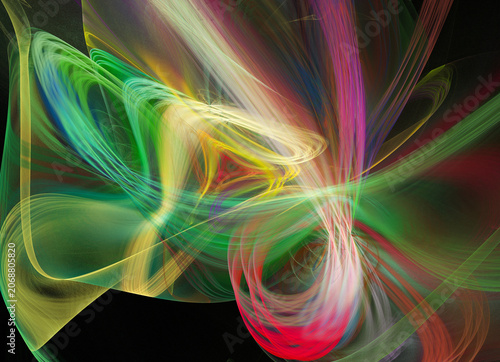 Fractal colored abstract on black background