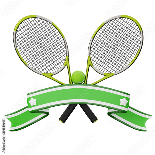 Tennis Rackets and Ball with Ribbon