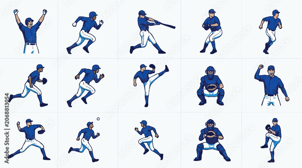 Fototapeta premium American football players in motion poses.