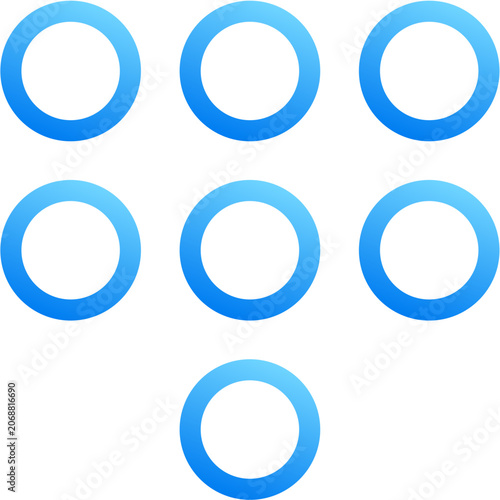 Dialpad alt icon with blue gradient stroke outline for dialpad alt keypad number phone call input grid pad keyboard dial contact numeric on transparent background