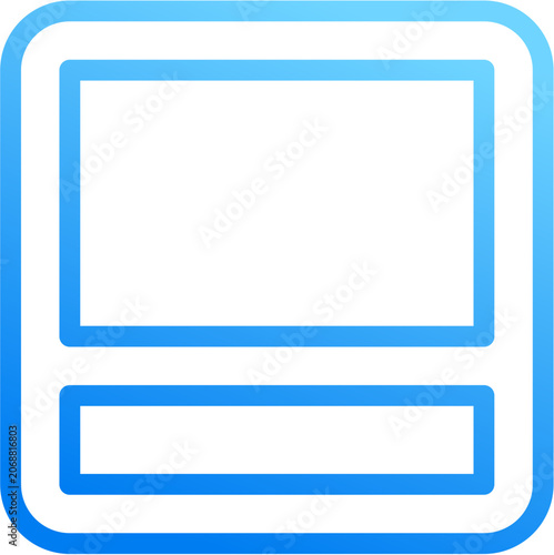 Tableau sur toile Dock bottom icon with blue gradient stroke outline for dock bottom bar taskbar p