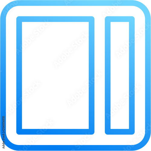 Photos Dock right icon with blue gradient stroke outline for dock right sidebar panel l