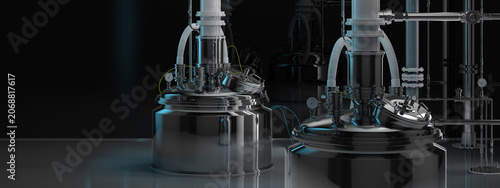 Fotografie AI-driven biopharmaceutical manufacturing in industrial bioreactor facility with