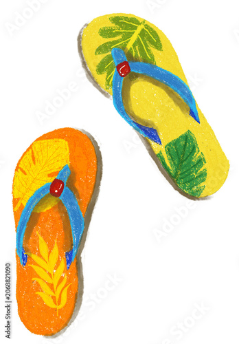 colorful flip flop summer beach