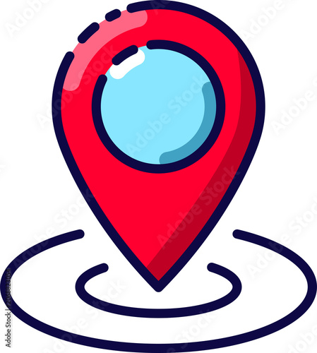 Red Map Pin Address Place Icon Illustration