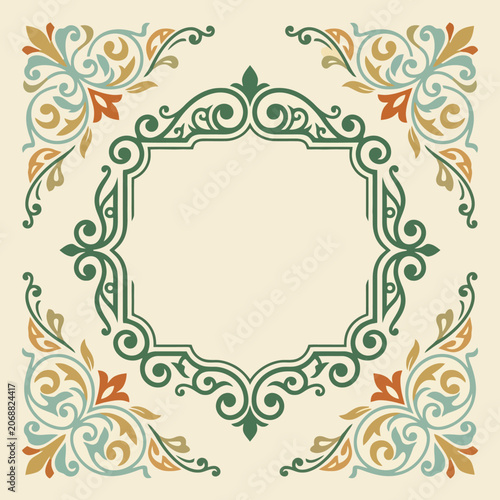 An elegant vintage floral frame with intricate decorative scrollwork
