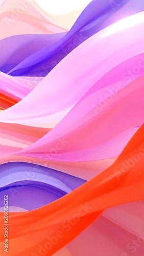 Abstract background with soft flowing colorful silk fabric waves