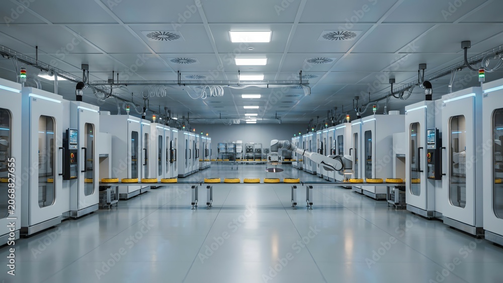 Fototapeta premium Modern Pharmaceutical Manufacturing Facility with High Technology Equipment