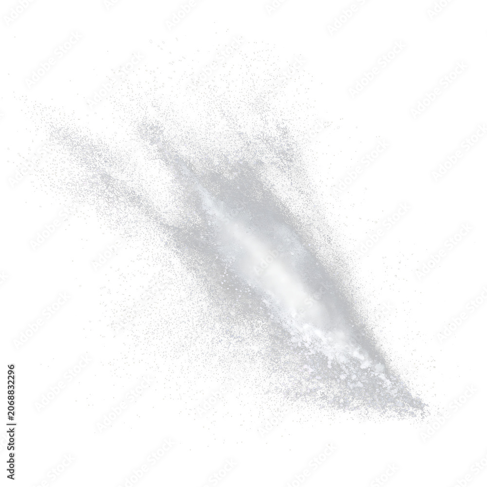 Fototapeta premium Bright white paint powder splash with explosion burst isolated