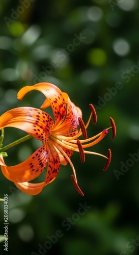 Vibrant Tiger Lily Bloom in Natural Light.
