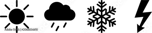 Weather forecast outline icons set
