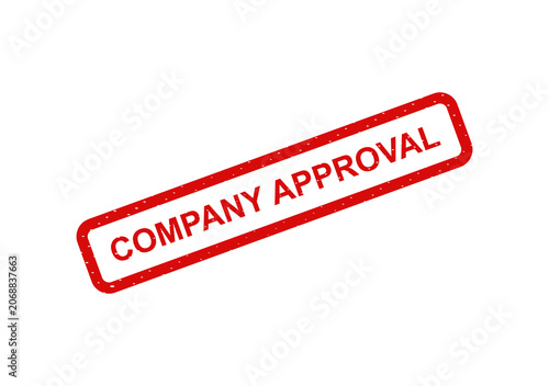 Red company approval stamp icon isolated on transparent background