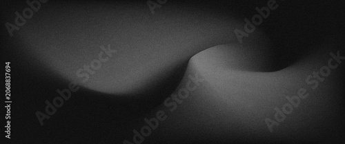 Photography Abstract black gradient background with smooth flowing curves and soft shadows