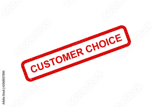 Customer choice red stamp with bold text isolated on transparent background