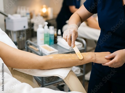 Professional Waxing Treatment in Beauty Salon.