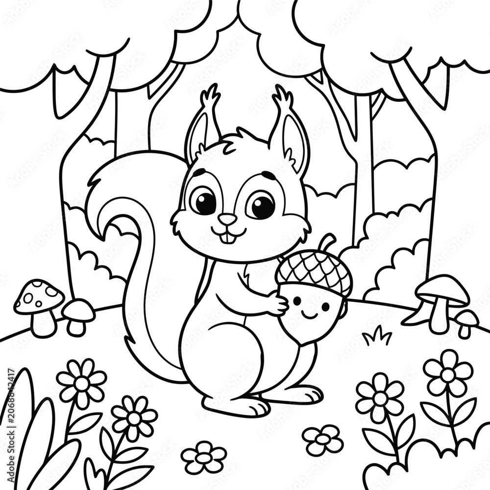 Fototapeta premium Cute cartoon elephant wearing a checkered bow tie in a simple line coloring page checkered pattern