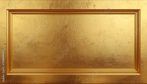 Gold frame with a reflective metallic texture serves as an elegant border for displaying high-end luxury content or professional announcements in a clean and sophisticated presentation format.