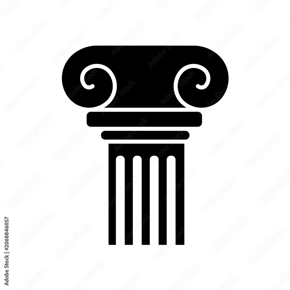 Naklejka premium Ancient greek column pillar, vector icon